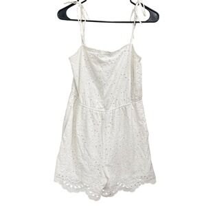 Speechless White Eyelet Romper Tie Strap Sleeveless S Summer Casual‎